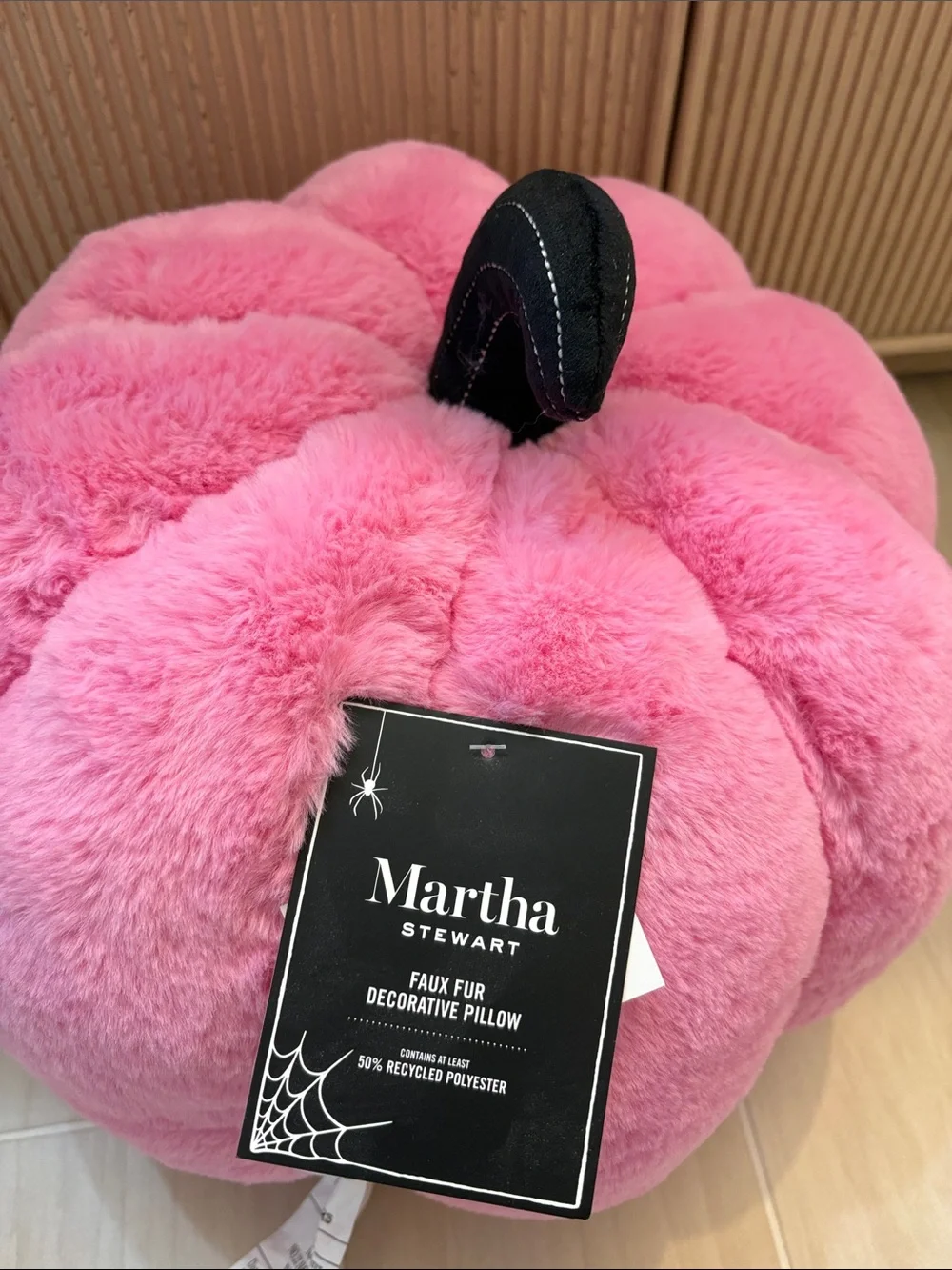 Martha Stewart Pink Plush pumpkin pillow